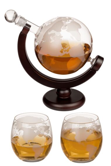 Whiskykaraff Globe med 2 Glas