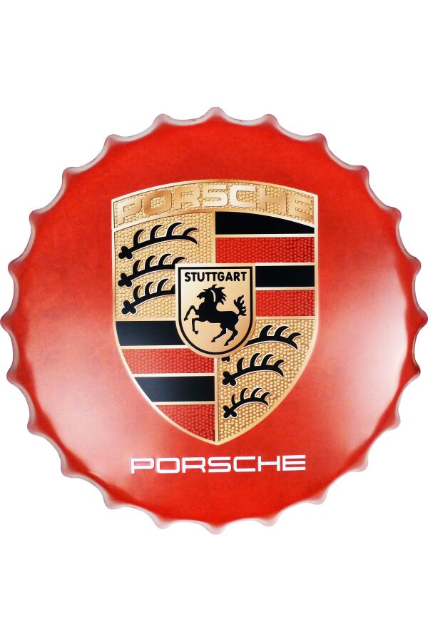 Retro Metallskylt Kapsyl Porsche
