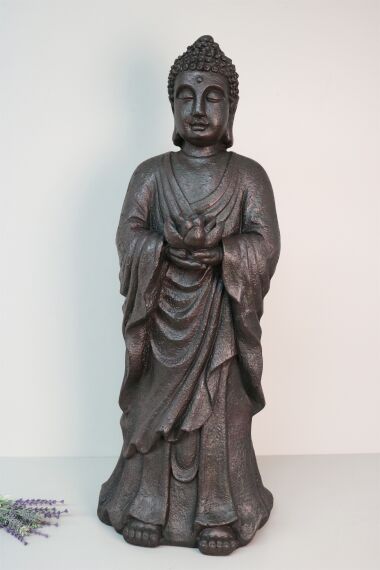 Stående Buddha Figur med Lotus