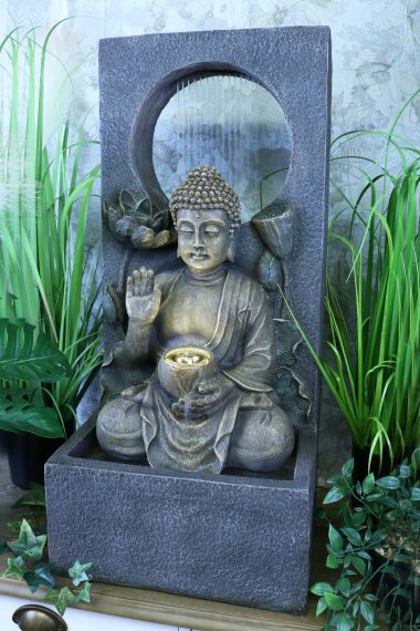 Utomhus Fontän Buddha Lotus LED Belysning