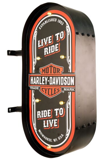 Retro Metallskylt Harley Davidson LED Ljus