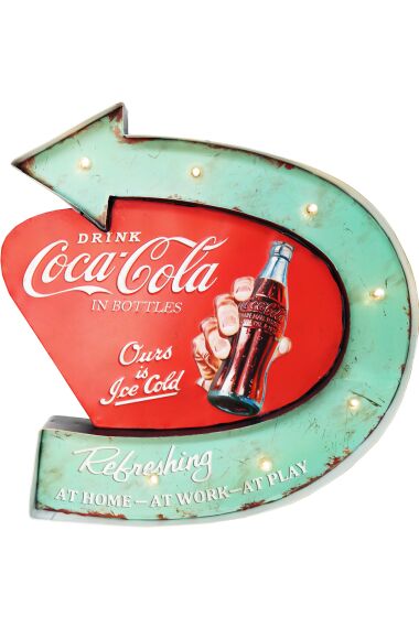 Retro Metallskylt Coca Cola LED ljus
