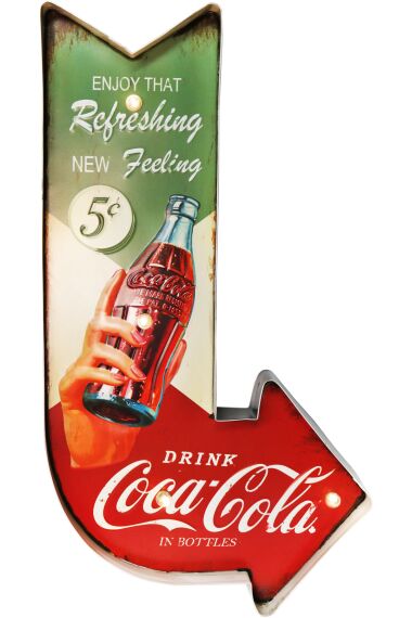 Retro Metallskylt Refreshing Coca Cola LED ljus