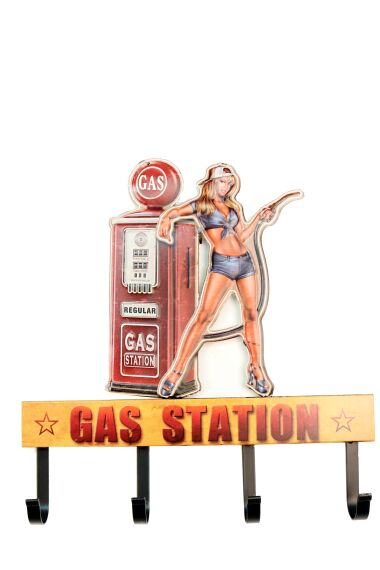 Retro Metallskylt Krok Gas Station Pin Up Girl