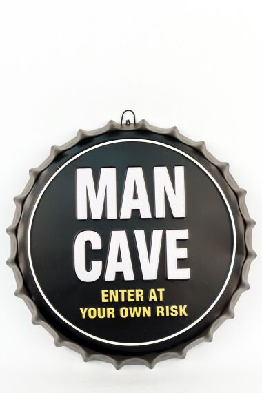 Retro Metallskylt Kapsyl Man Cave