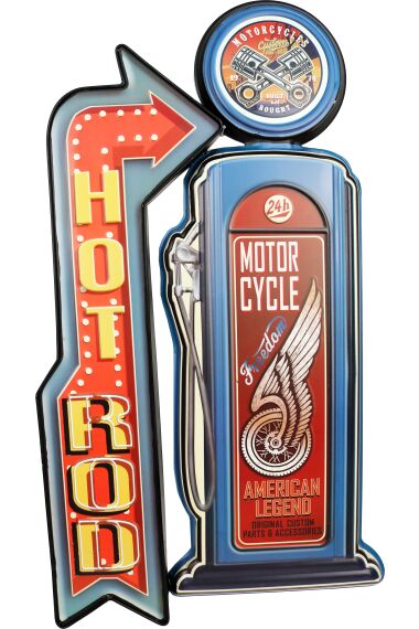 Retro Metallskylt Hot Rod Motorcycle