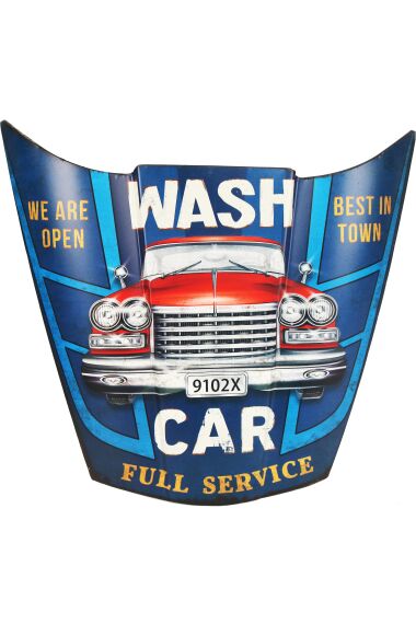 Retro Metallskylt Motorhuv Wash Car Full Service