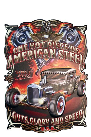 Retro Metallskylt American Steel