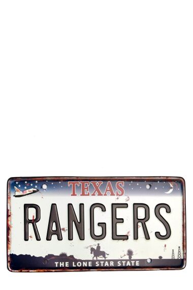 Retro Bilskylt i metall Texas Rangers