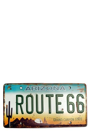 Retro Bilskylt i metall Arizona Route 66