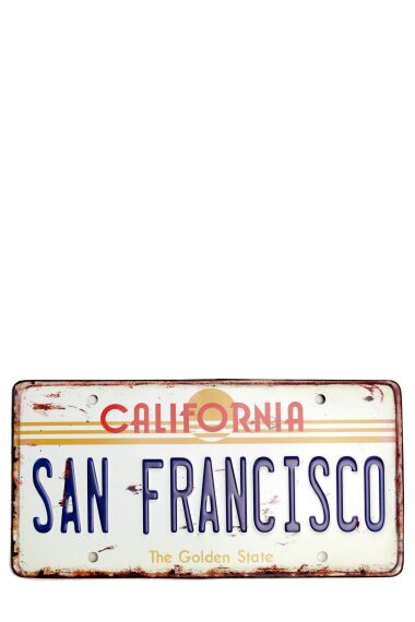 Retro Bilskylt i metall San Francisco