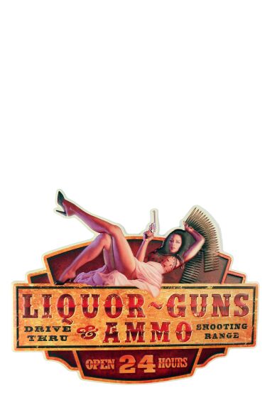 Retro Metallskylt Liquor Guns