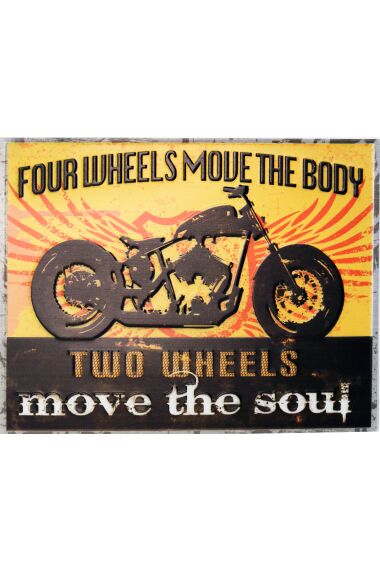Retro Metallskylt Two Wheels Move The Soul