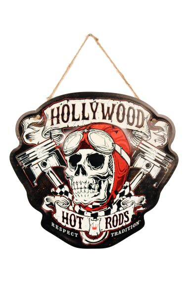 Retro Metallskylt Hollywood Hot Rods