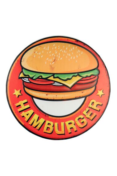 Retro Metallskylt Hamburger