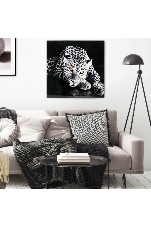 Tavla i Glas Leopard Gula Ögon