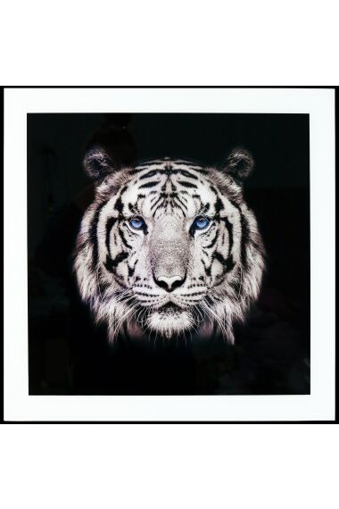 Tavla i Glas Tiger Blå Ögon