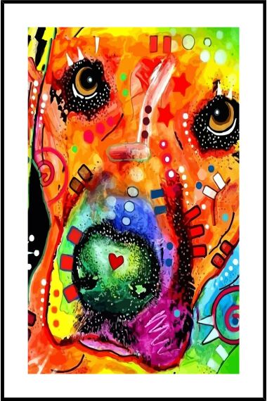 Tavla i Glas Pop Art Bulldog