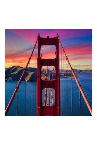Tavla i Härdat Glas Golden Gate
