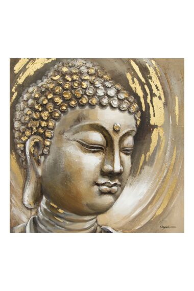 Tavla Oljemålning 3D Buddha