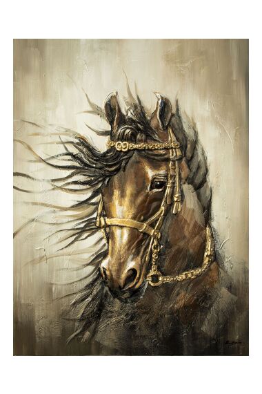Tavla Oljemålning 3D Häst