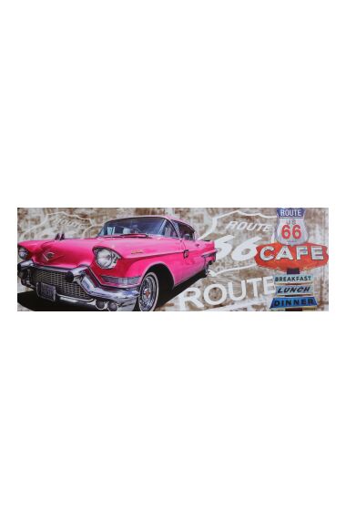 Tavla Canvas Pink Car Route 66